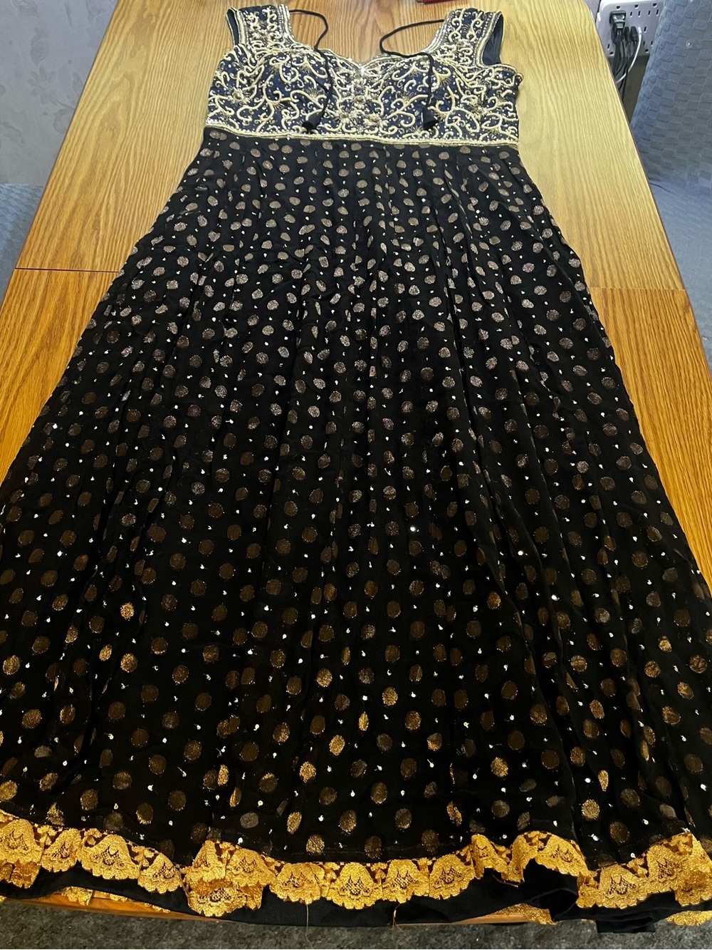 Black and Gold Embellished Women's Indian style dress